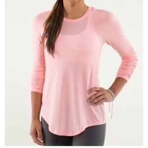 Lululemon Pink Honeycomb Long Sleeve Performance Athletic Top Size 4